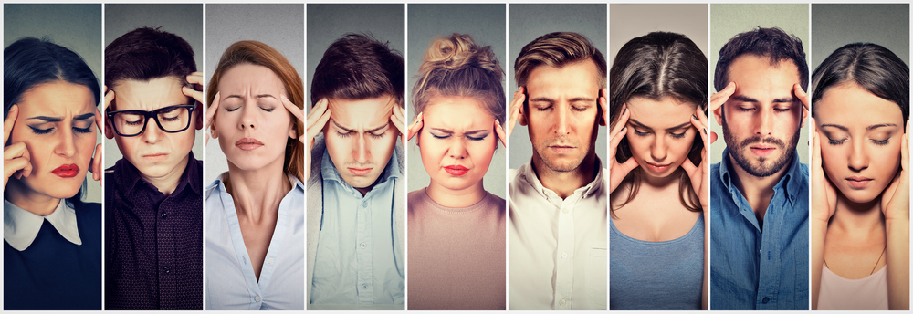 Group,Of,Stressed,People,Having,Headache